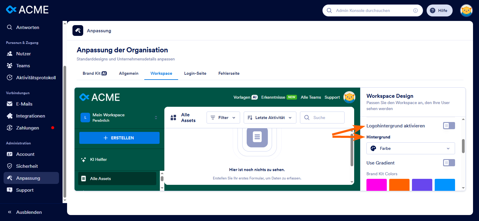 Anpassen des Designs Ihrer Organisation in Jotform Enterprise Image-4