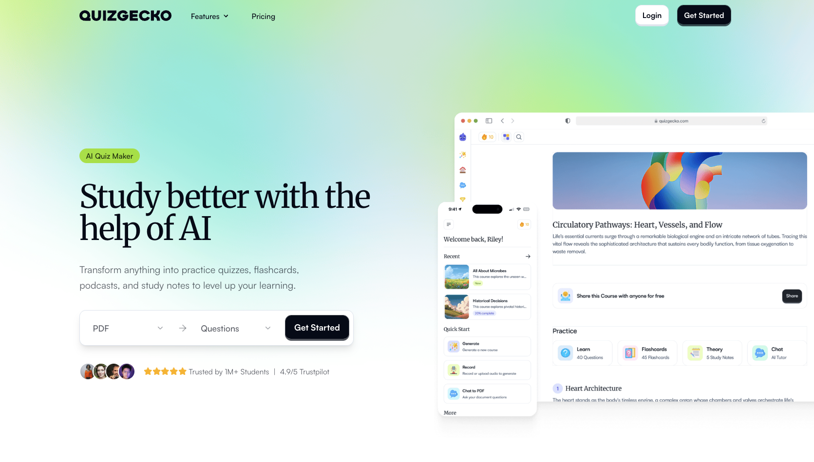 Quizgecko Landing Page