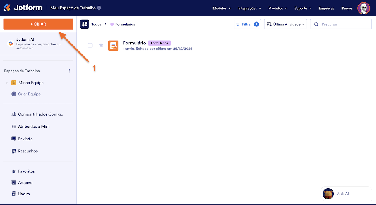 Criando um Fluxo de Trabalho pelo seu Espaço de Trabalho - 1