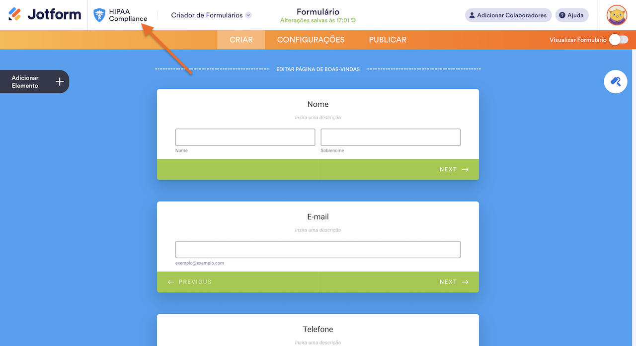 Como Encontrar o Selo de Conformidade com a HIPAA nos seus Formulários - 2