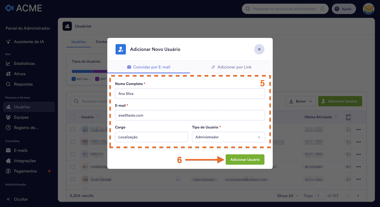 Convidando Novos Usuários ou Administradores por E-mail - 3
