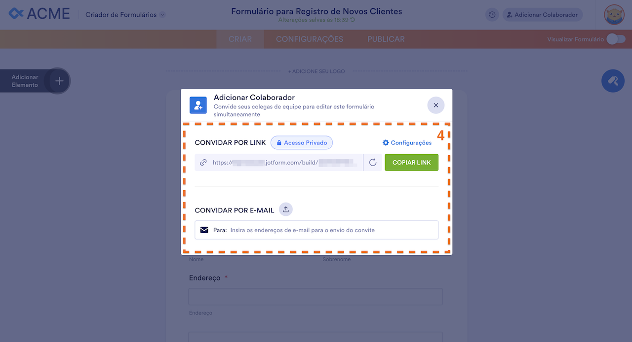 Compartilhando um Formulário como Colaborador - 4