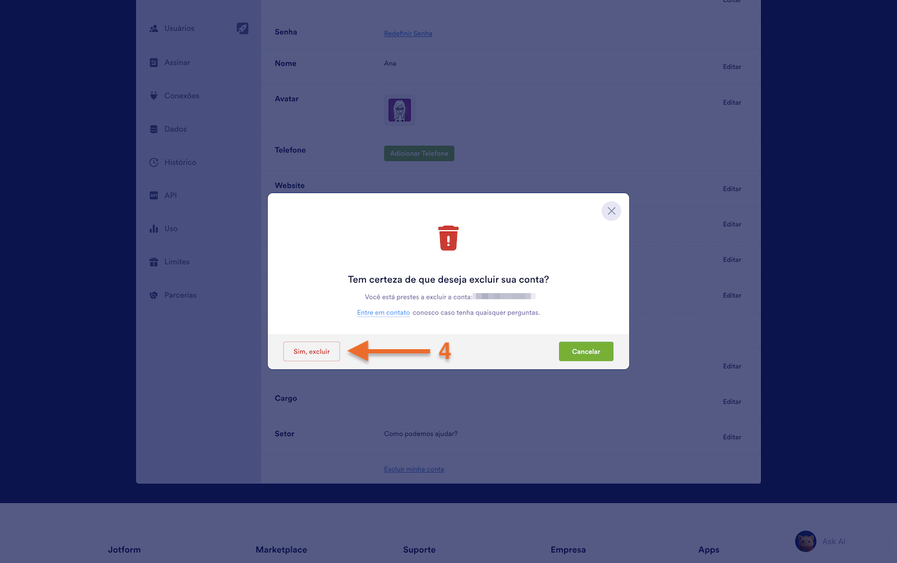 Como Excluir sua Conta Jotform Image-1