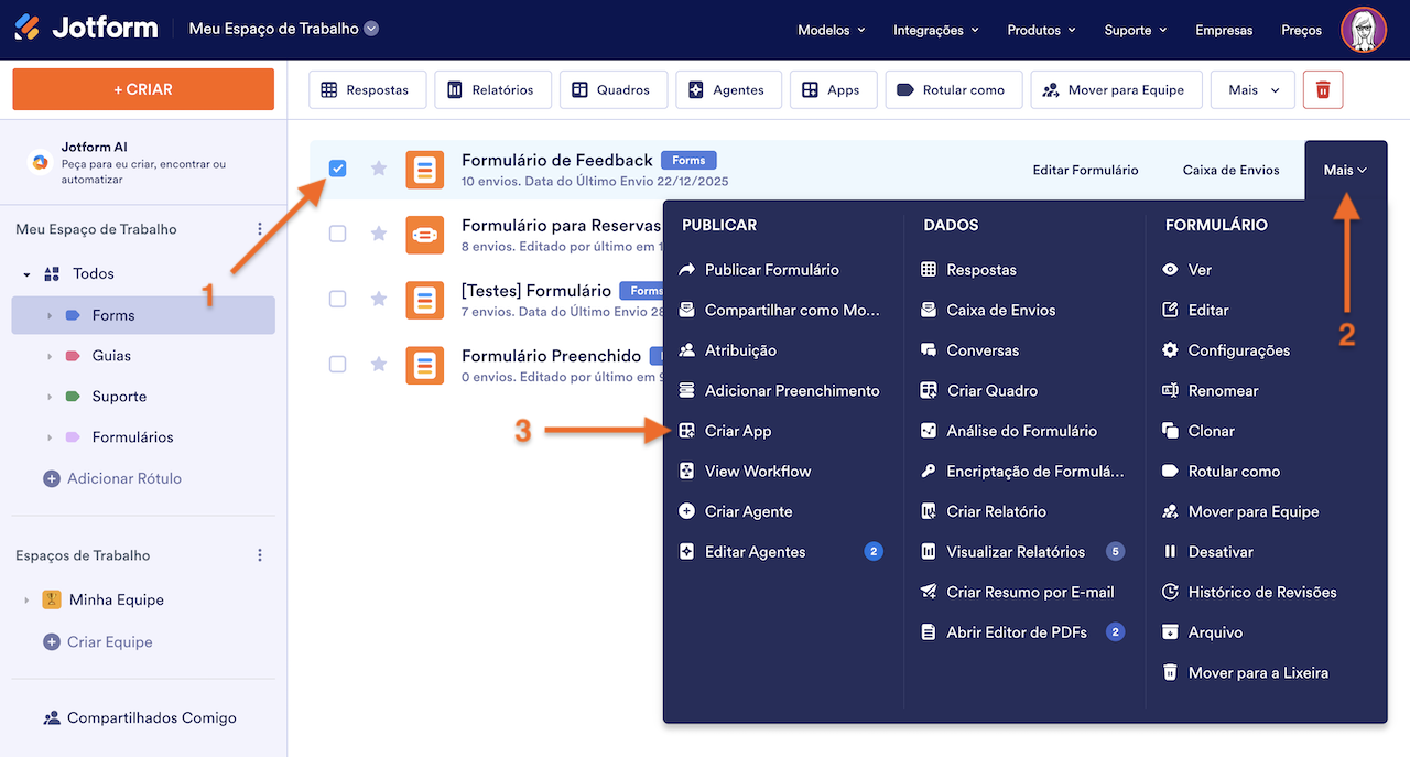 Como Criar um Aplicativo com Jotform Apps Image-1