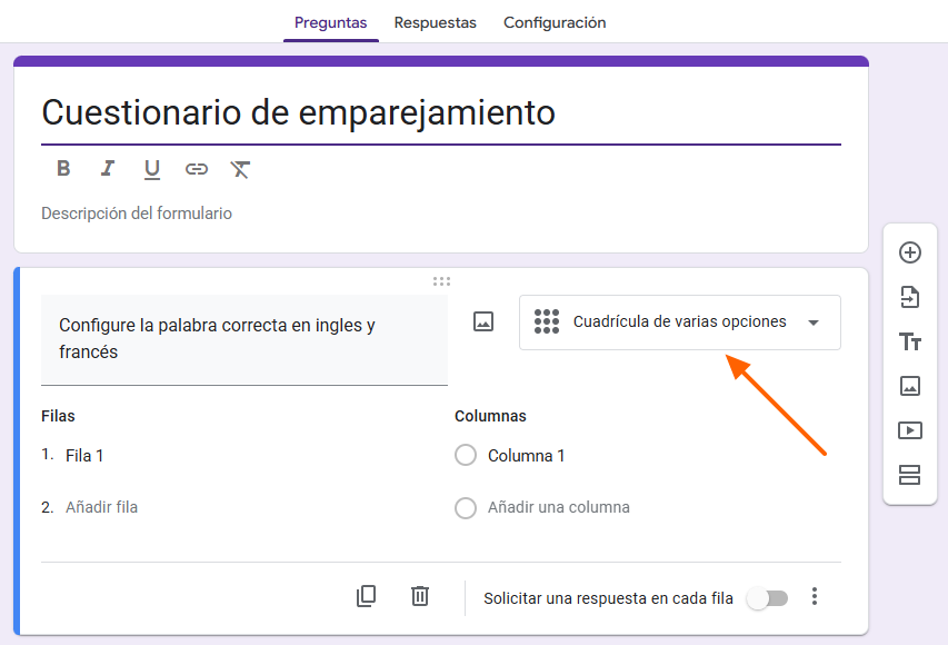 Cómo crear una pregunta de emparejamiento en Google Forms Image-3