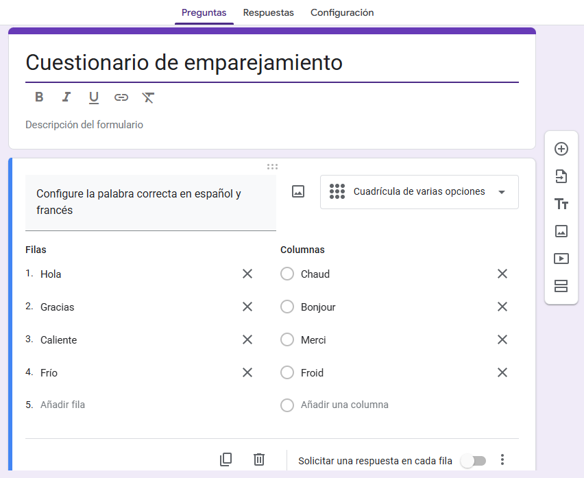 Cómo crear una pregunta de emparejamiento en Google Forms Image-4
