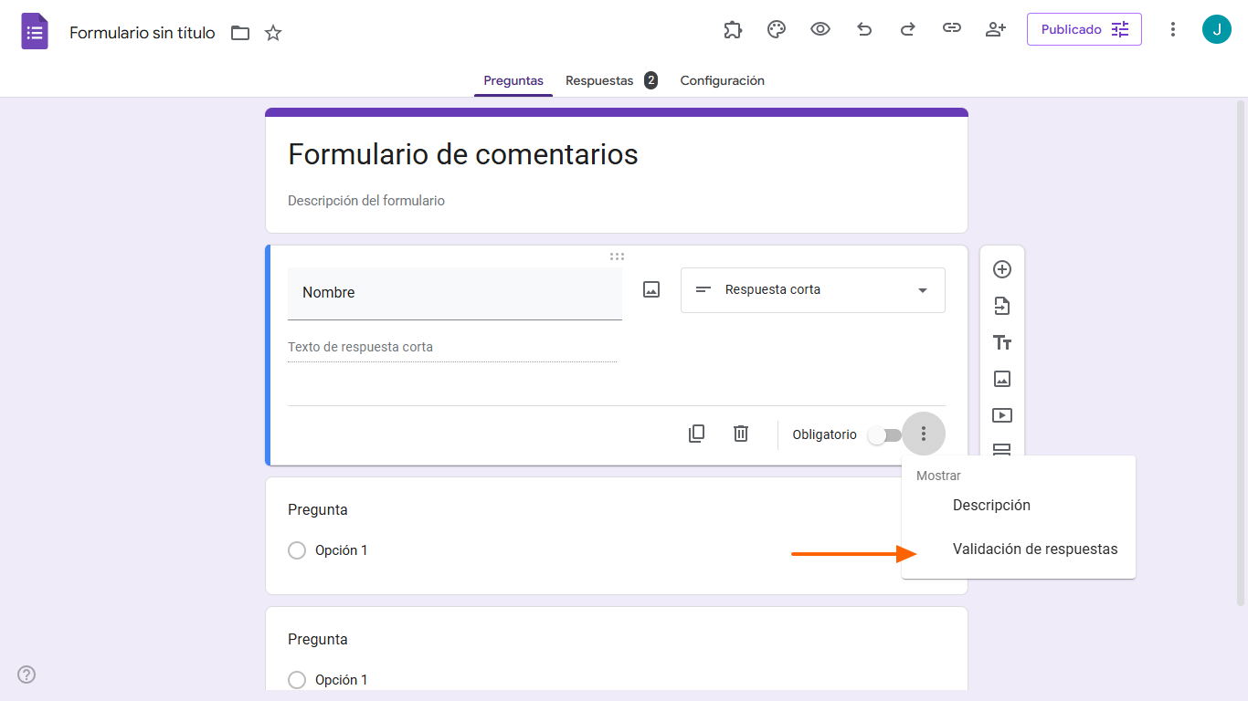 Cómo utilizar la validación de respuestas en Google Forms Image-2