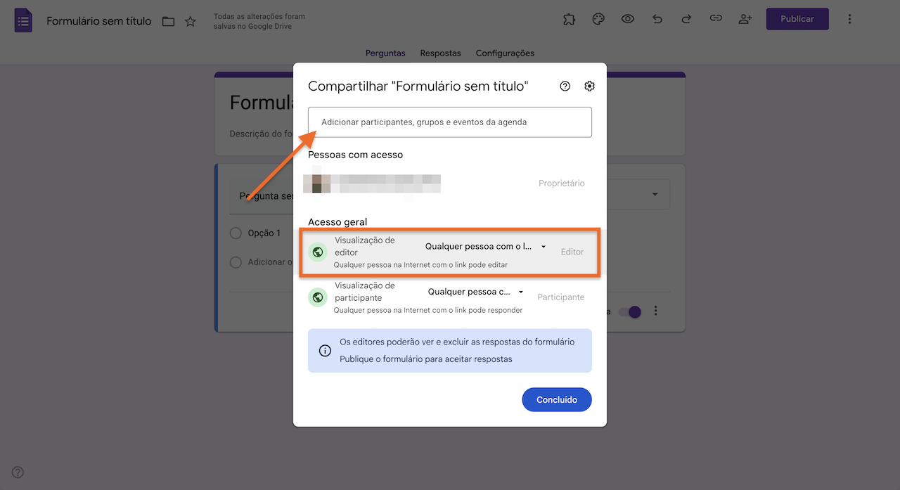 Transfira a propriedade de um Formulário Google em 5 minutos Image-1