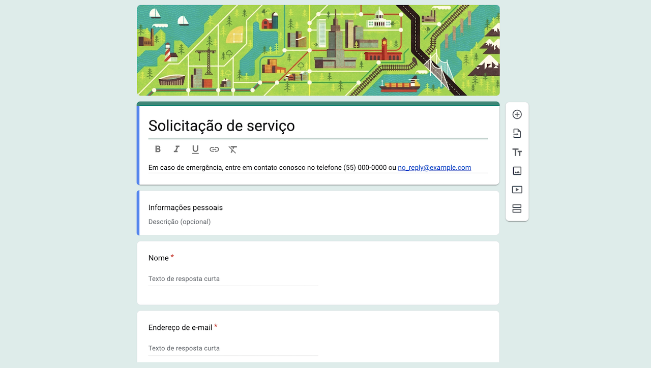 Formulário para Solicitação de Trabalho