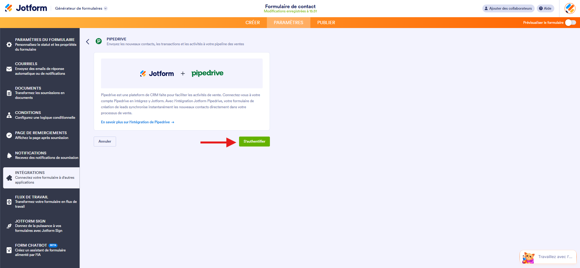 Comment intégrer Jotform à Pipedrive Image-1
