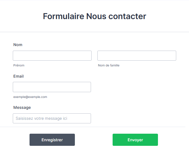Capture d'écran d'un formulaire Nous contacter créé à l'aide du Générateur de formulaires Jotform avec des espacements plus étroits