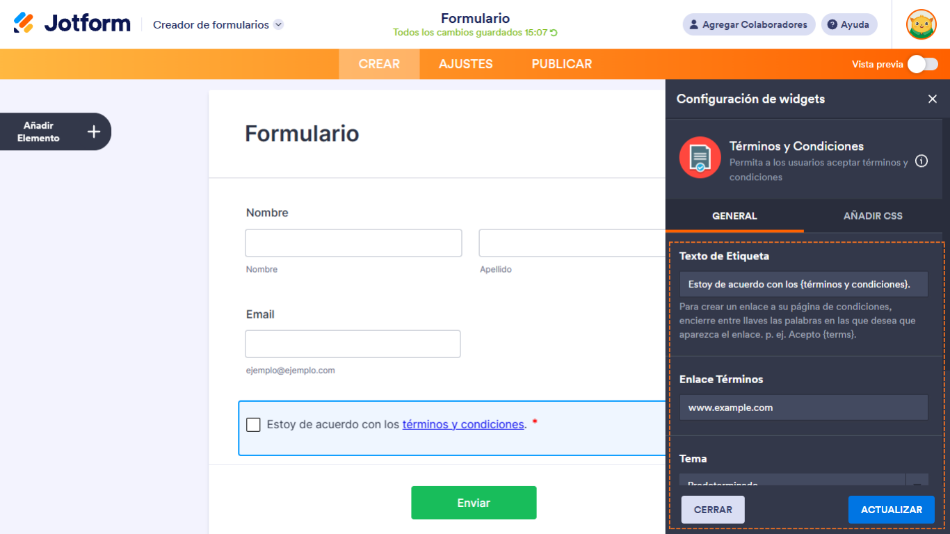 Añadir un Acuerdo de Licencia a un Formulario Image-4