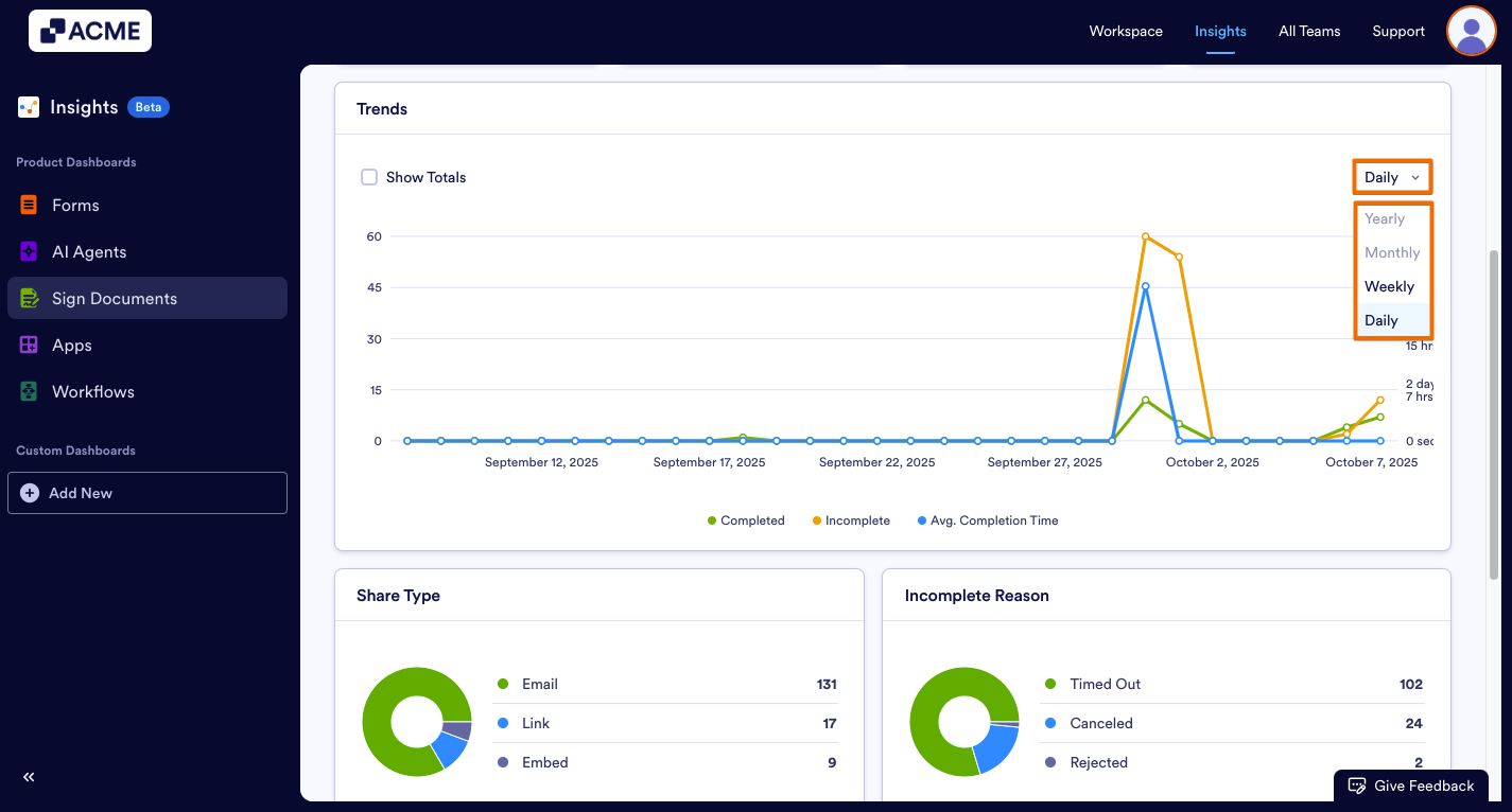 How to View Sign Documents Metrics in Insights? Image-7