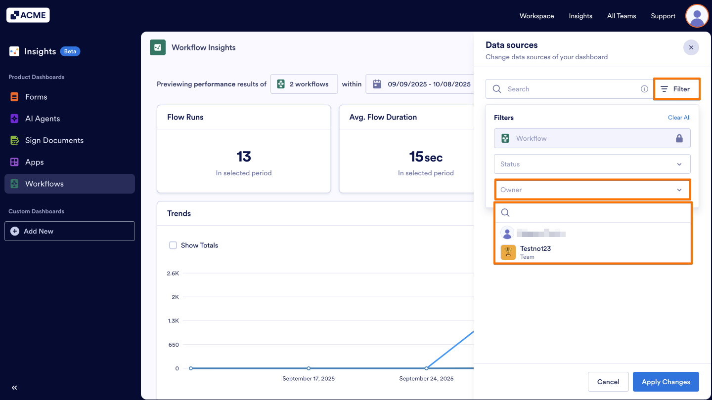 How to View an Individual Workflow Usage Metrics in Insights? Image-11