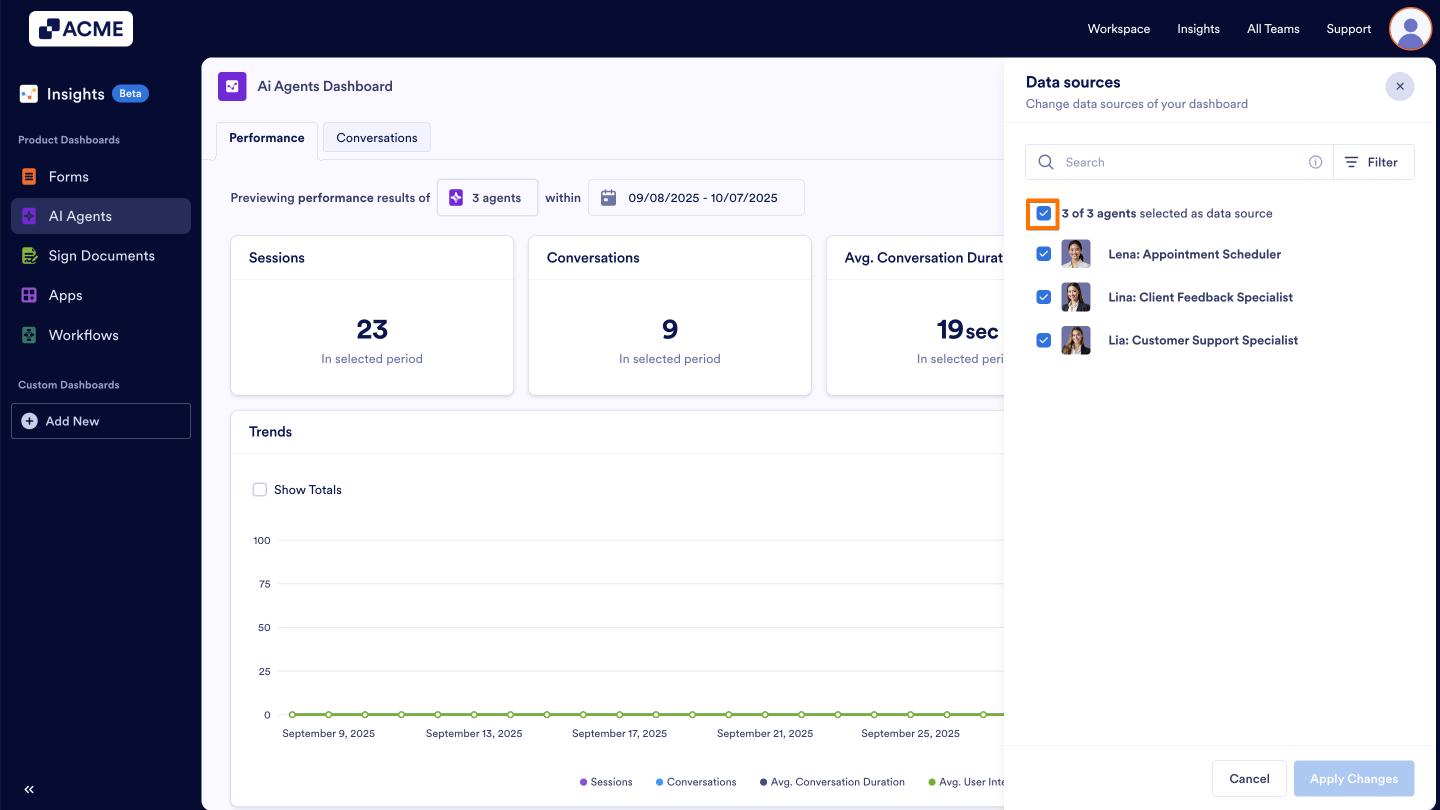 How to View an Individual AI Agent Usage Metrics in Insights? Image-9