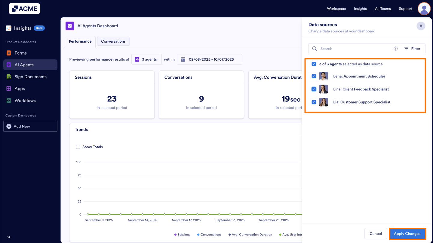 How to View an Individual AI Agent Usage Metrics in Insights? Image-4