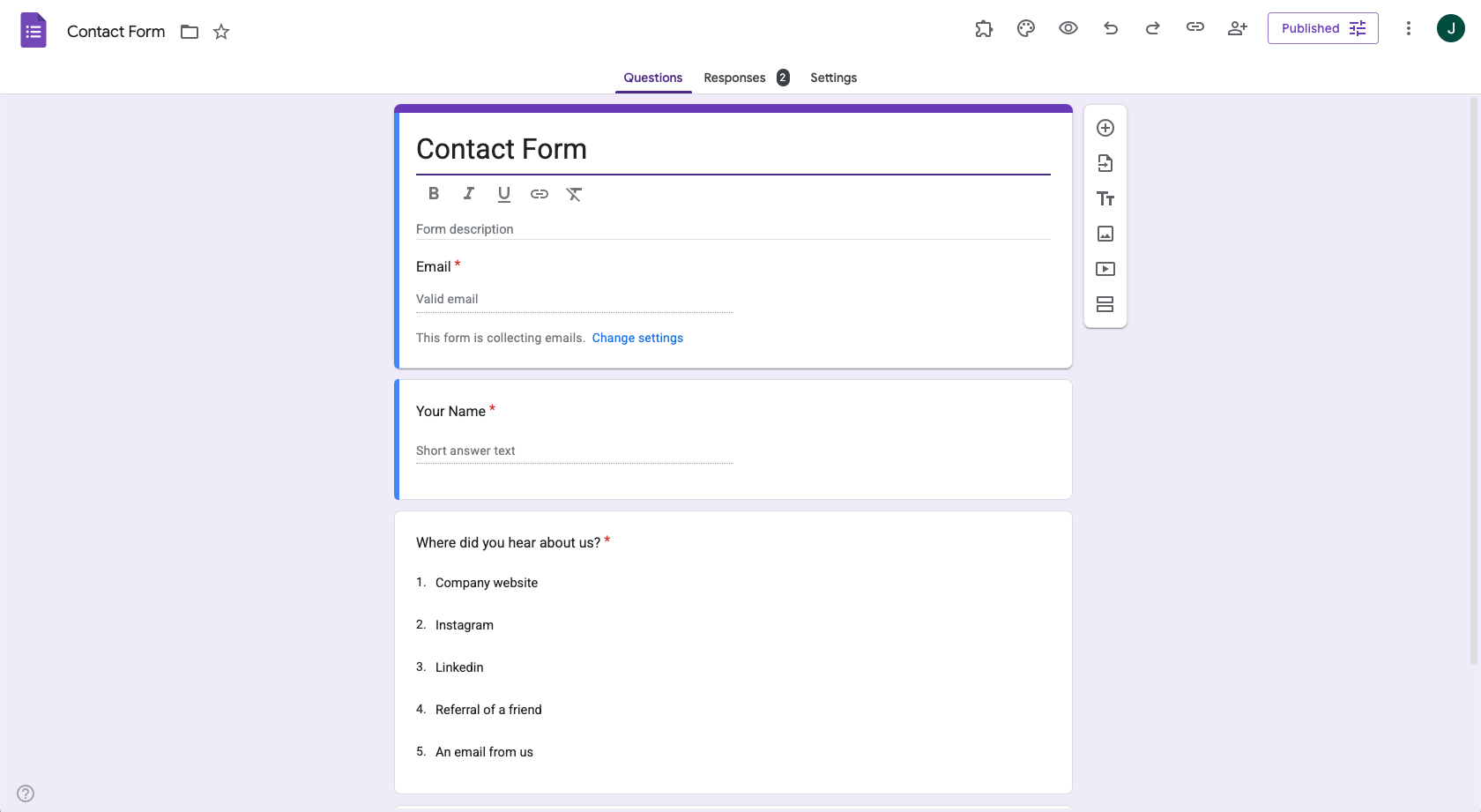 Google Forms Form Creator