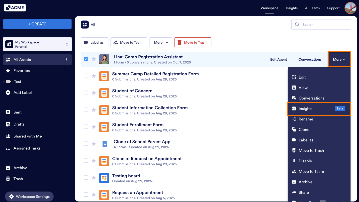 How to View an Individual AI Agent Usage Metrics in Insights? Image-5