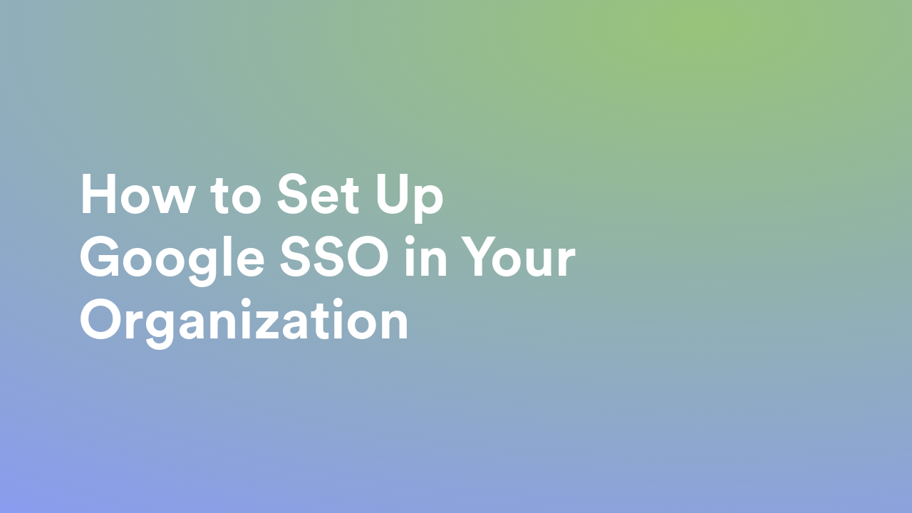 Single Sign-On (SSO)