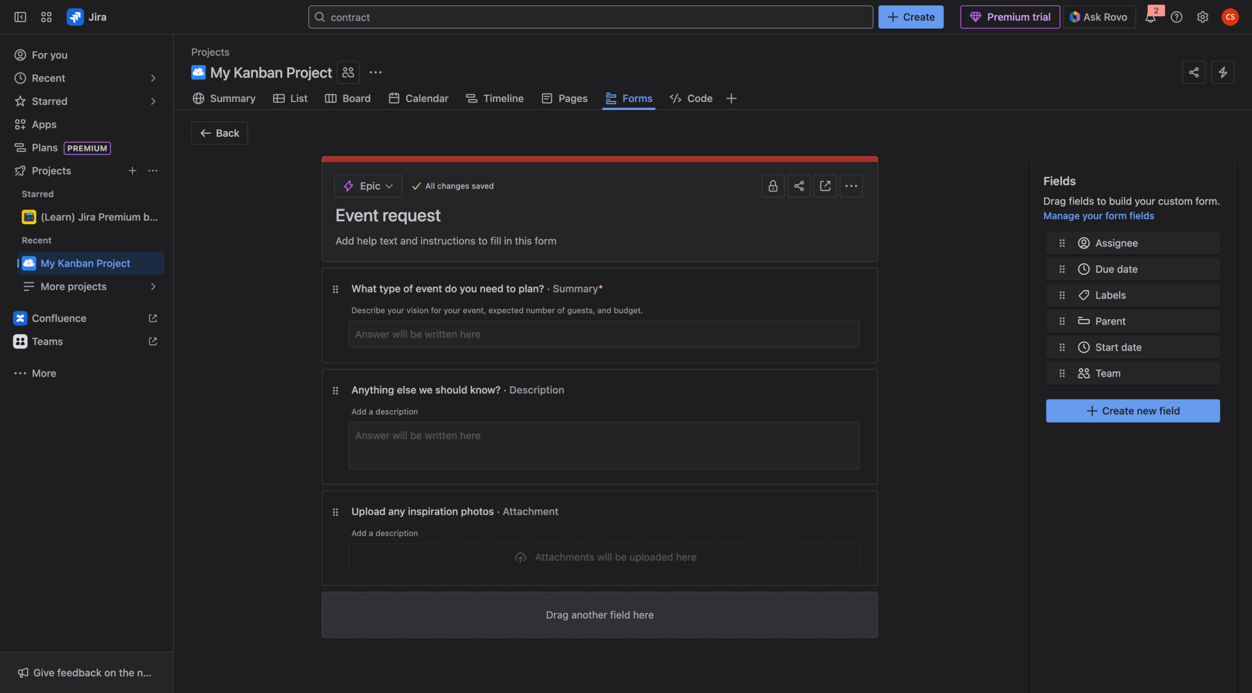 Jira Kanban Project Form View