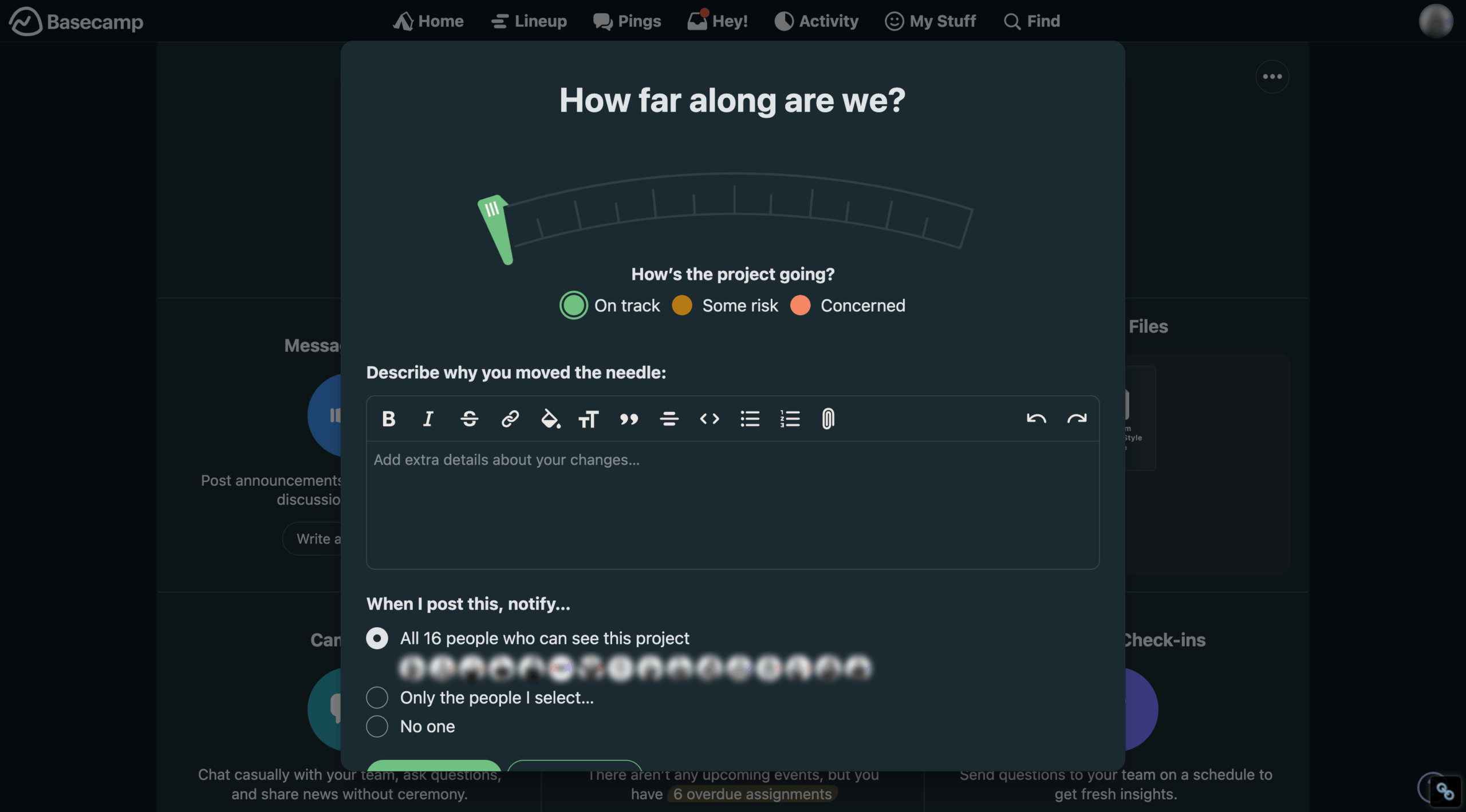 Basecamp Task Progress Tracker