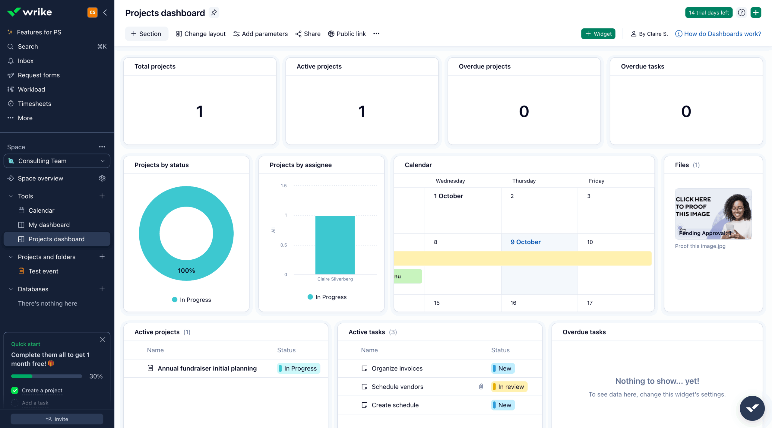 Wrike Project Dashboard