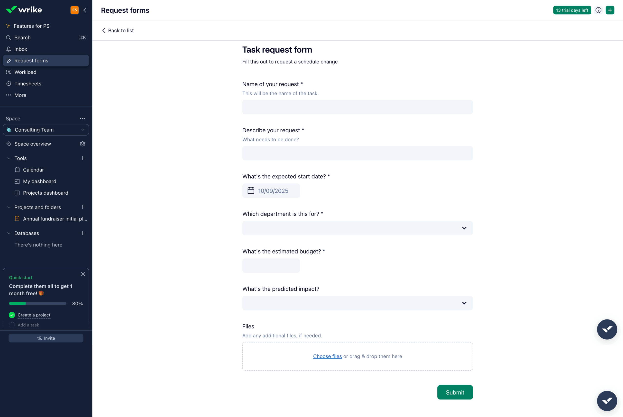 Wrike Task Request Form