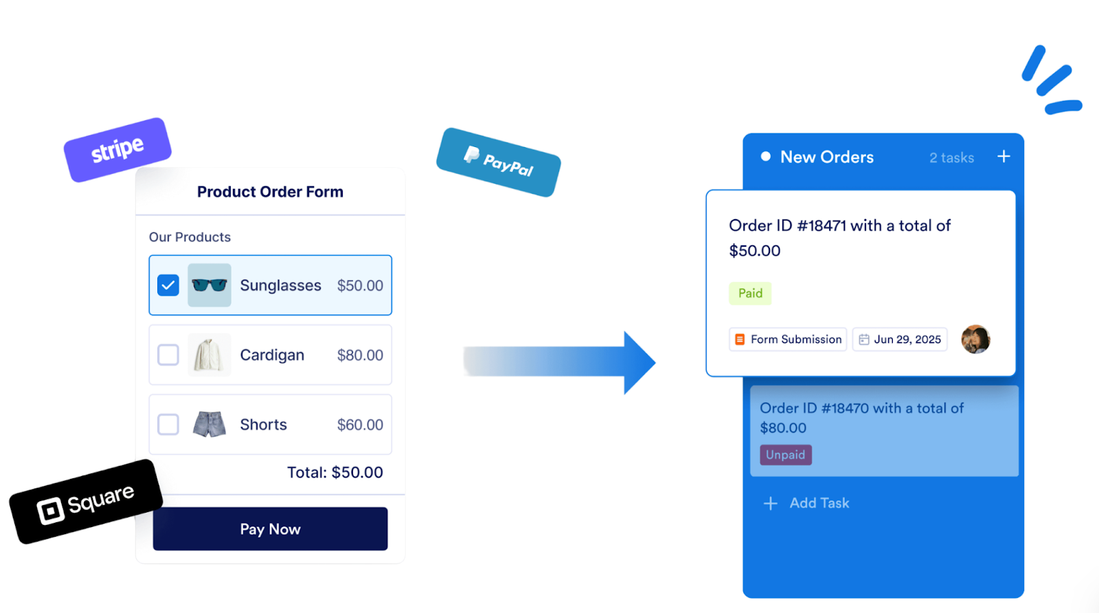 Jotform Boards Payment Integration