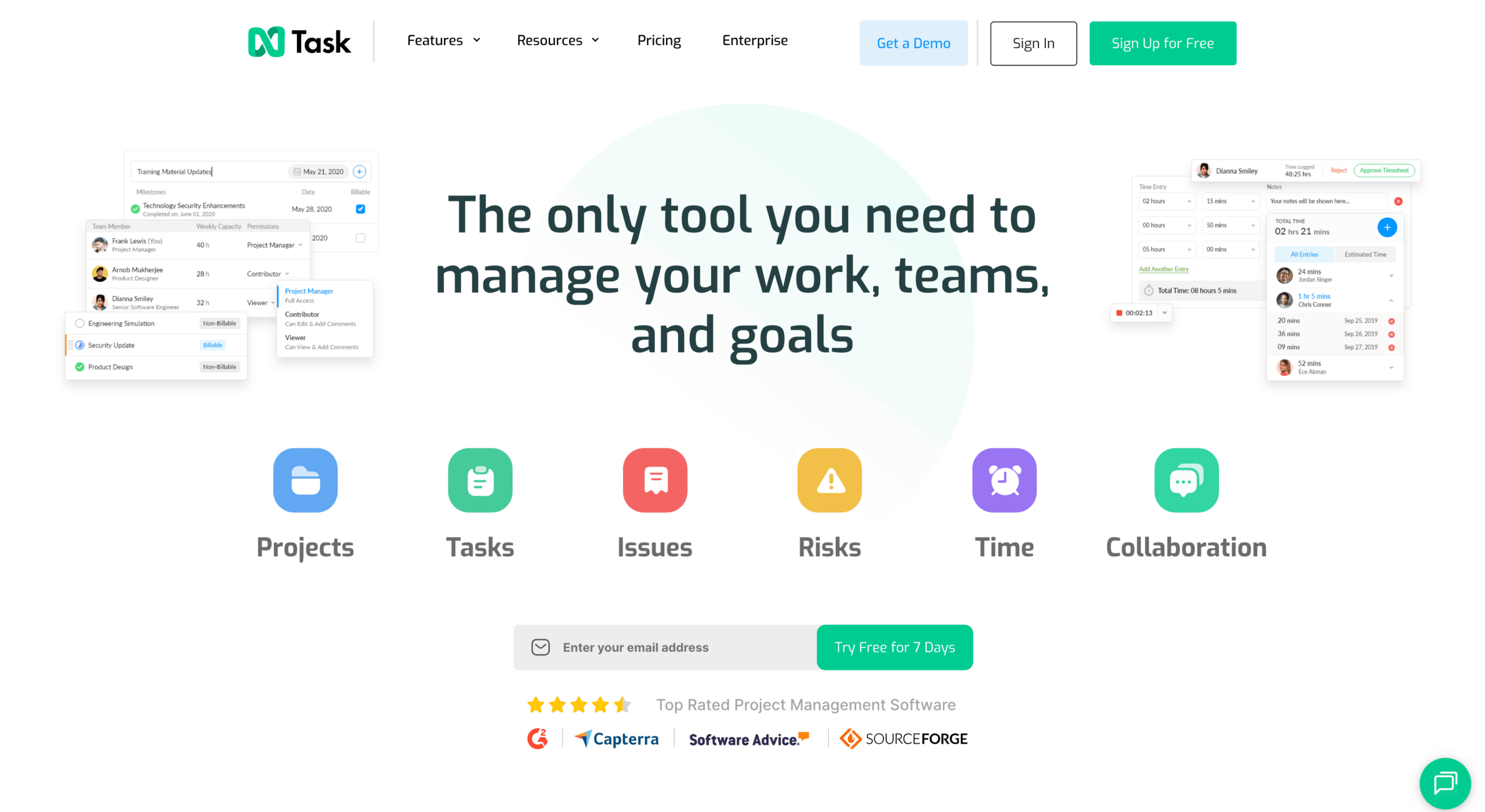 nTask Landing Page