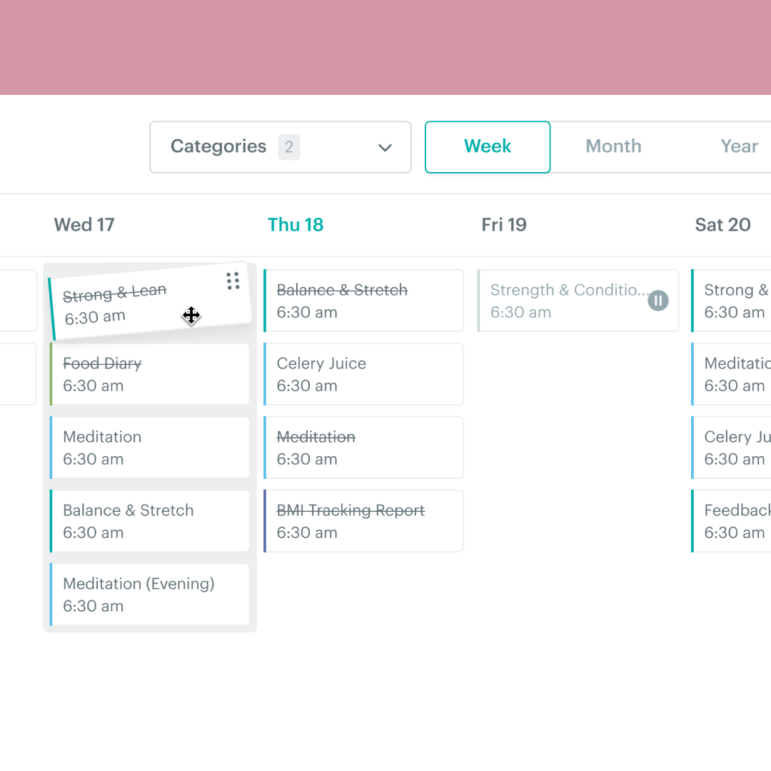 Benutzeroberfläche von PT Distinction