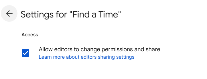 Google Forms Share Menu Settings