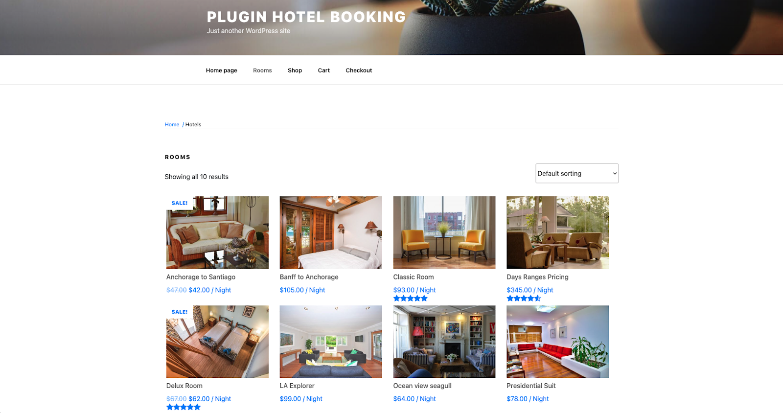 Hotel Booking WooCommerce Plugin für eine WordPress-Website