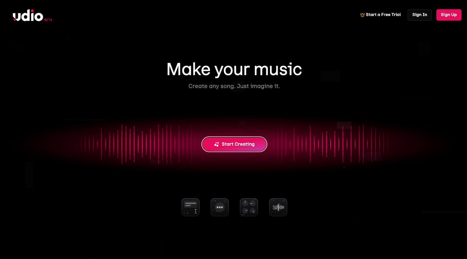 Page d’accueil Udio