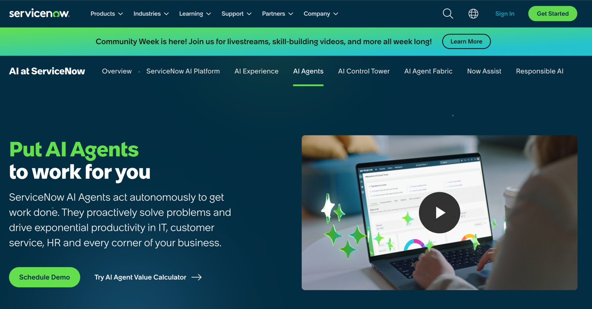 ServiceNow Landing Page