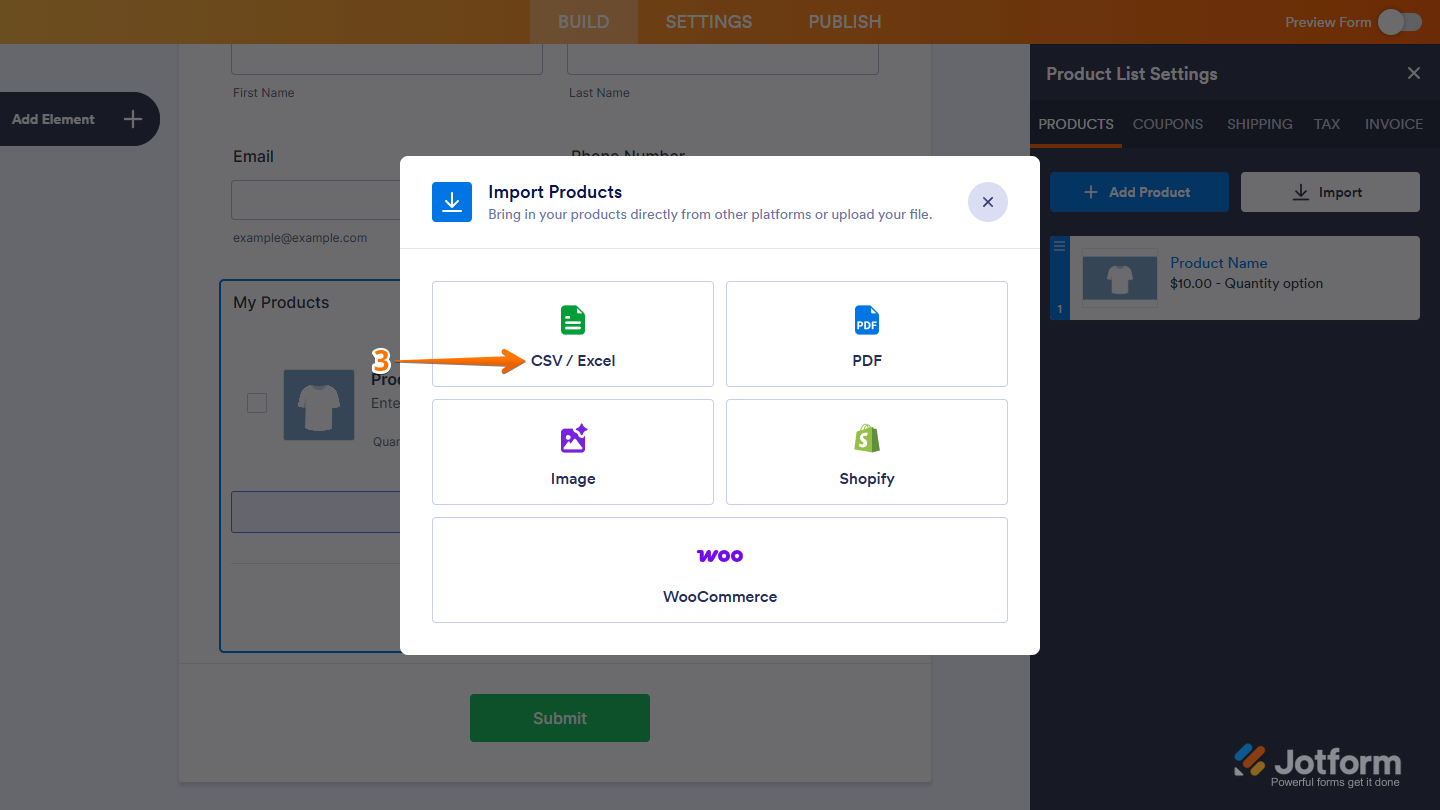Import Products Menu CSV/Excel Option