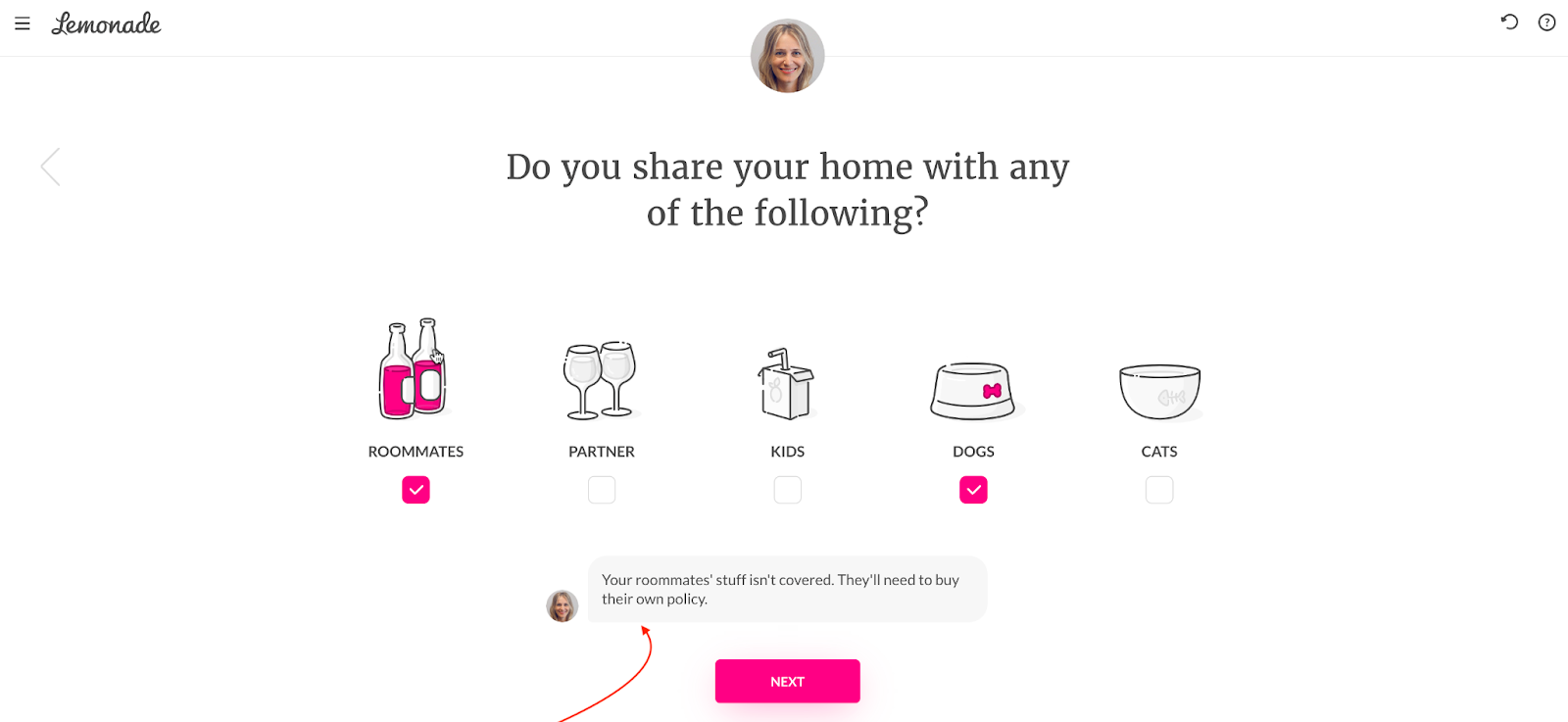 Lemonade's Maya AI Chatbot Questionnaire