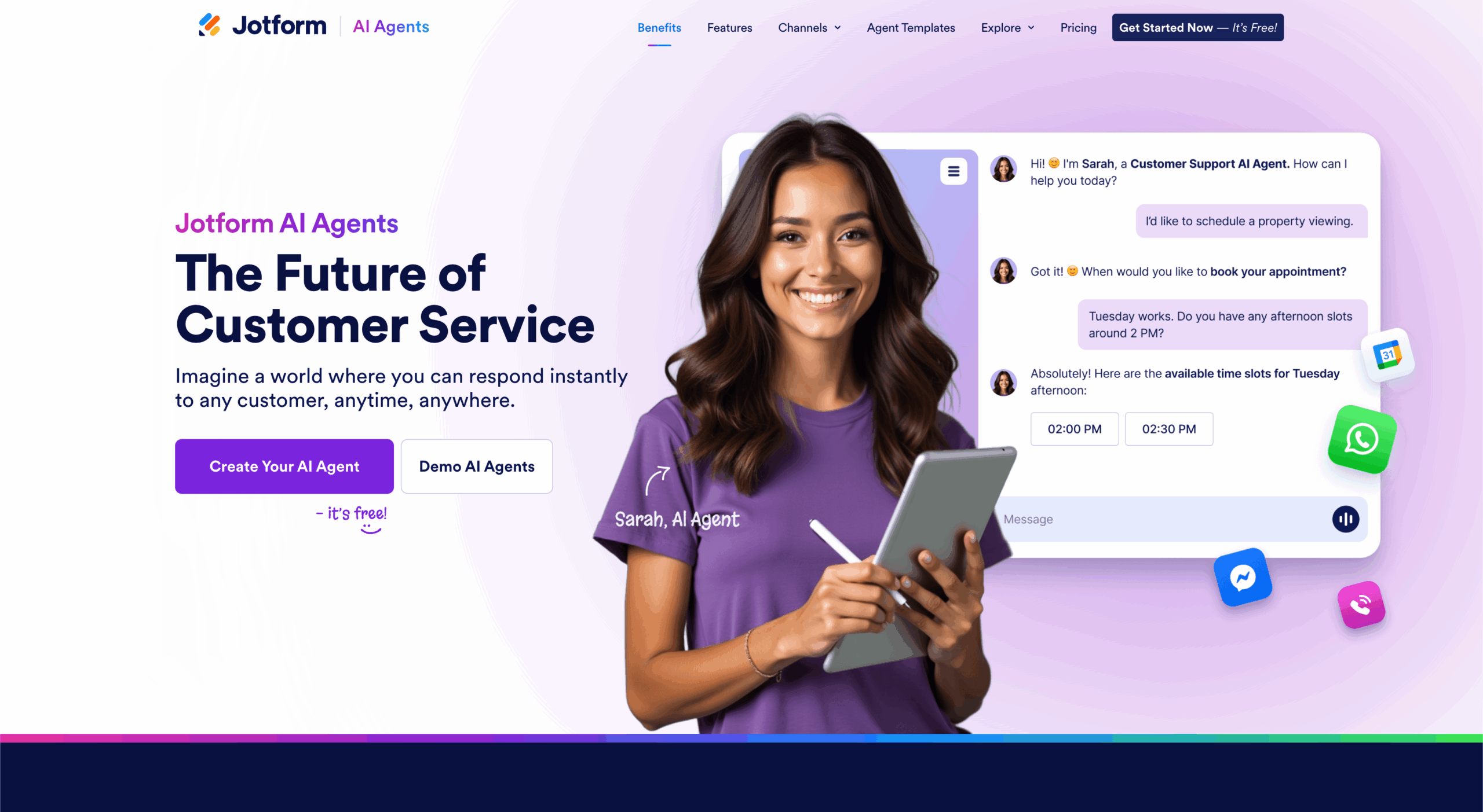 Jotform AI Agents Landing Page