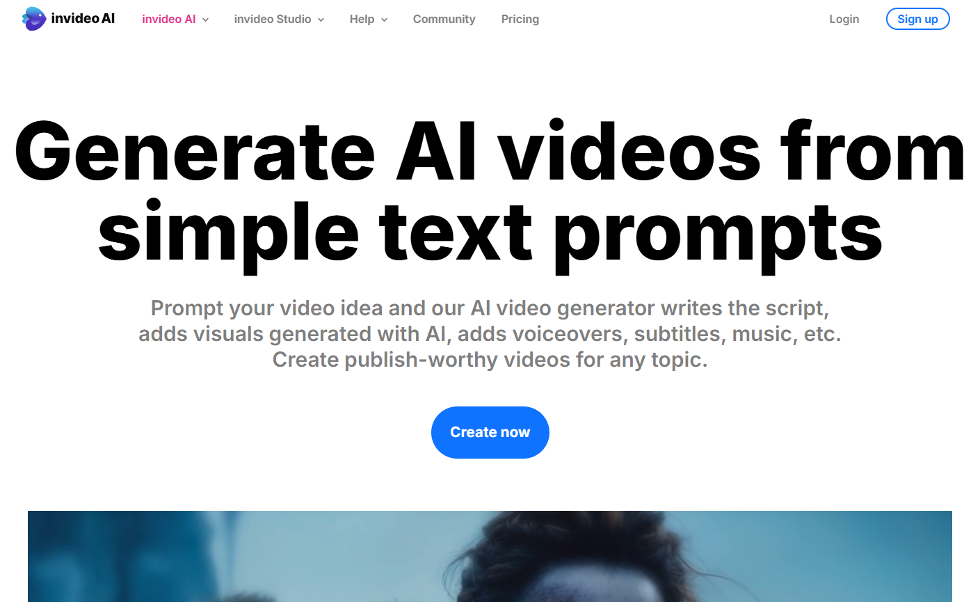 Invideo AI Landing Page