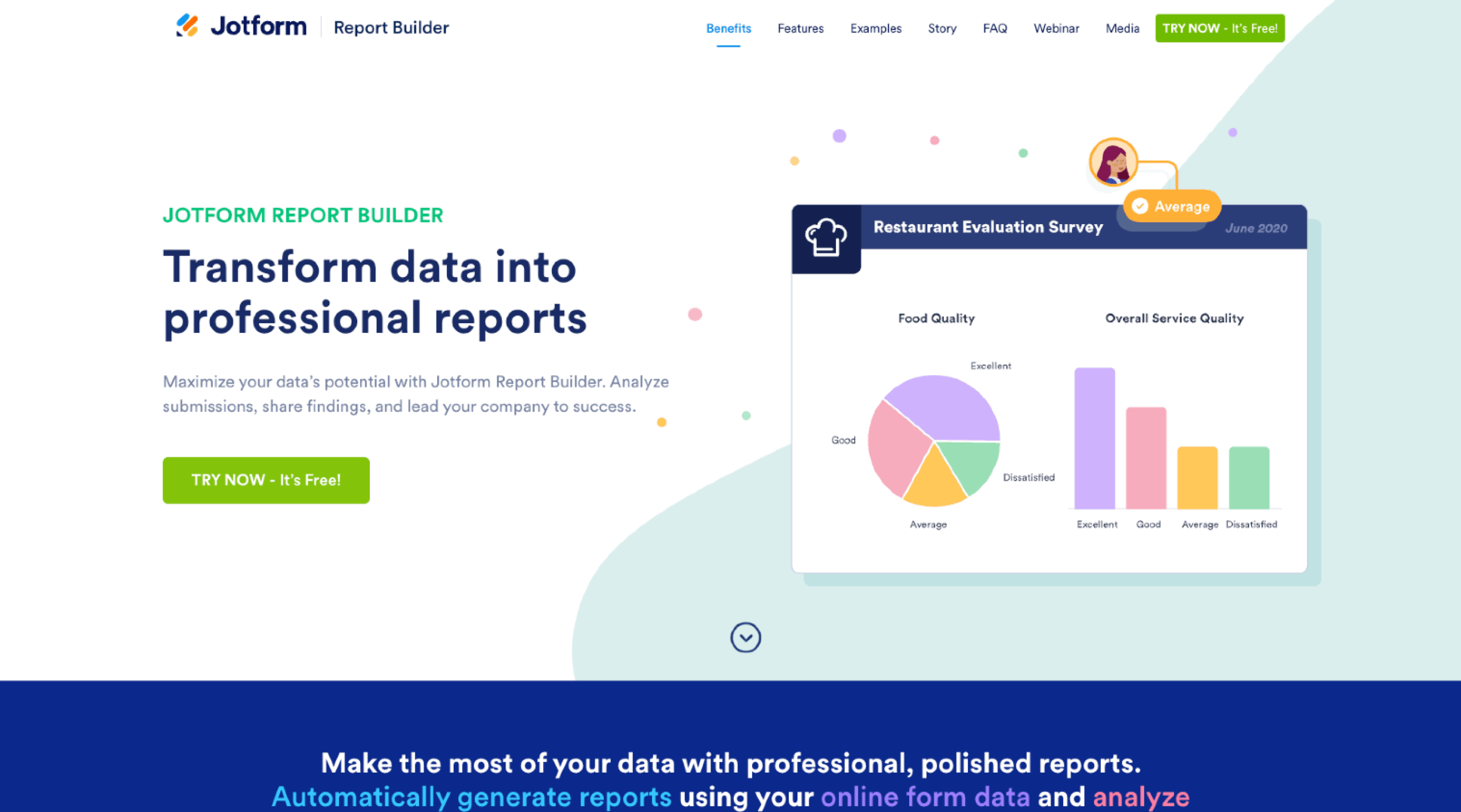 Jotform Report Builder Landing Page