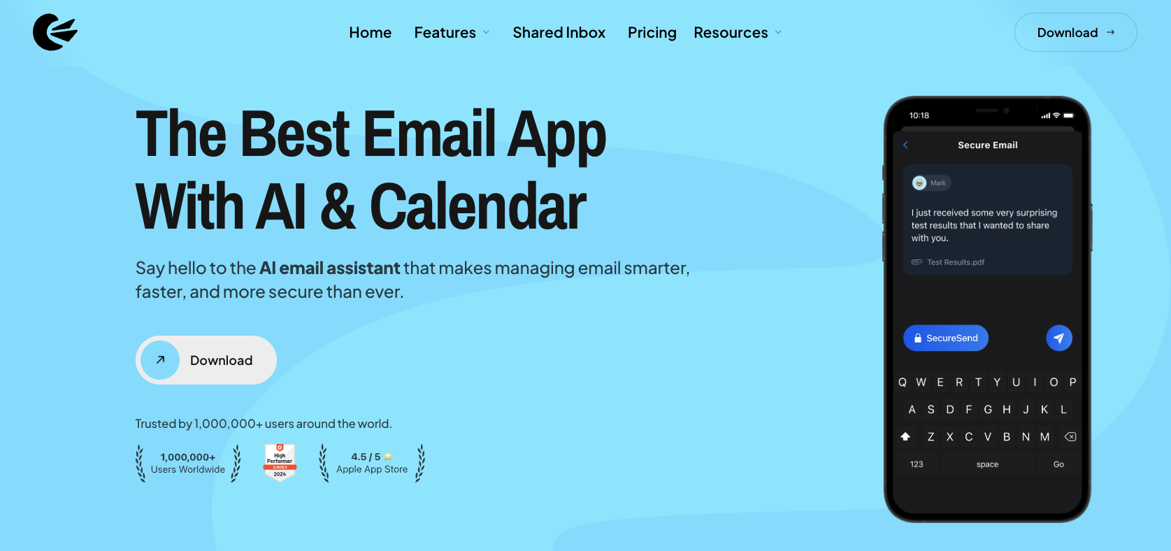 Canary Mail Landing Page