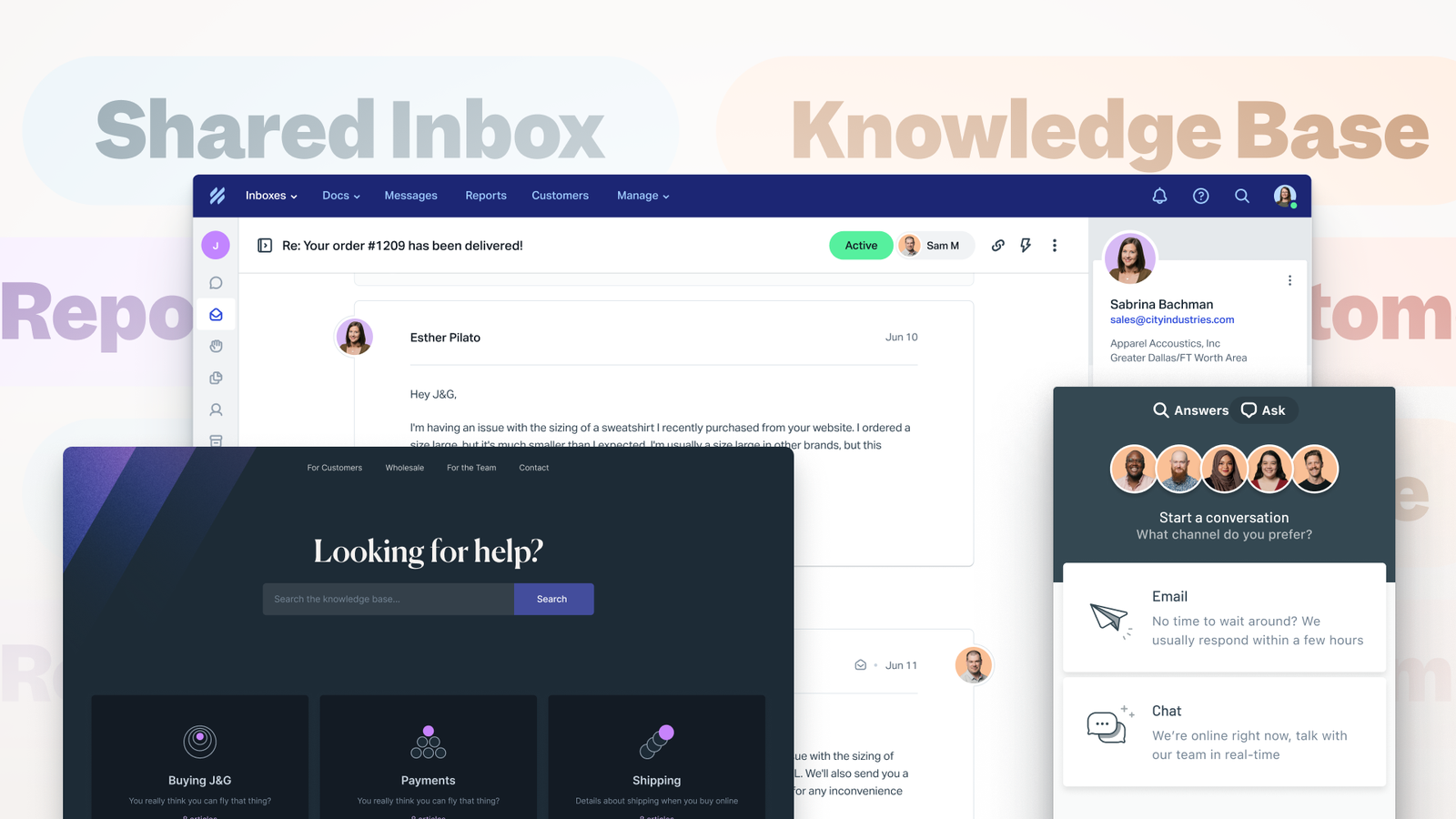 Help Scout AI Customer Service Chatbot User Interface