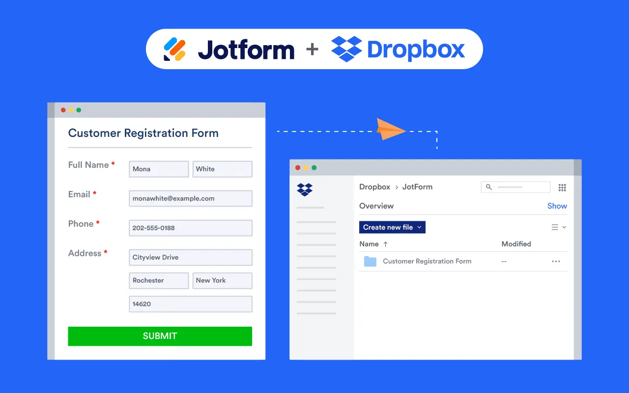 Jotform Dropbox Integration Banner