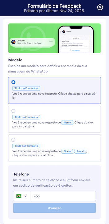 Selecionando a opção WhatsApp no celular