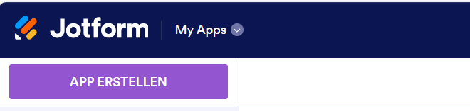 Klicken auf den Button „App erstellen“ im Jotform App-Generator