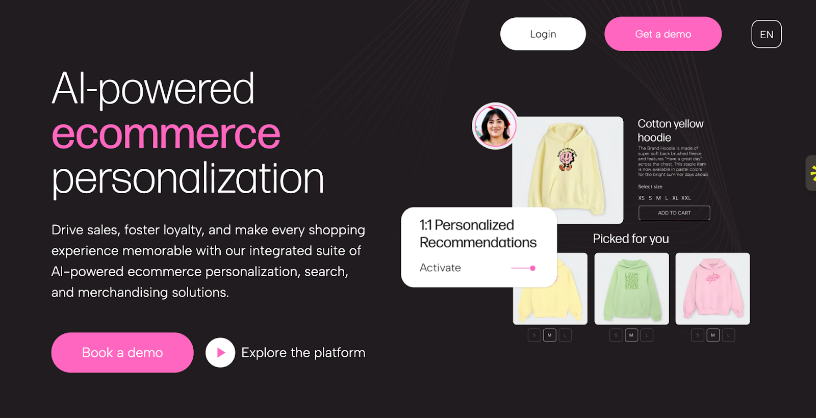 Nosto homepage screenshot