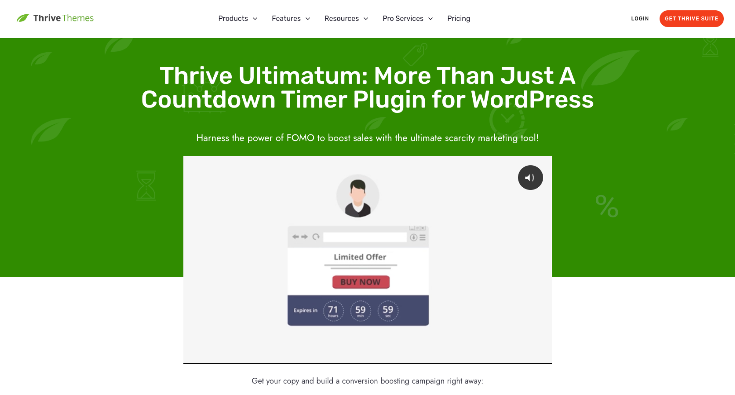 Thrive Ultimatum Landing Page