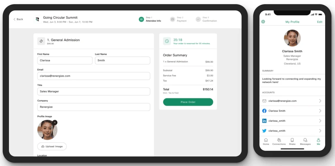 Benutzeroberfläche von Webex