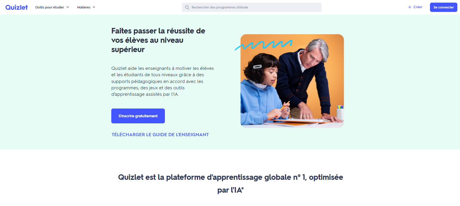Page d'accueil Quizlet