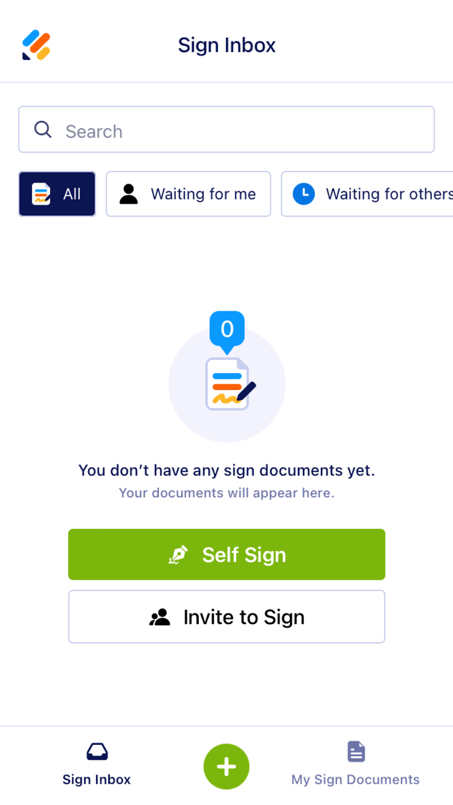 Joform Sign Mobile Main Menu