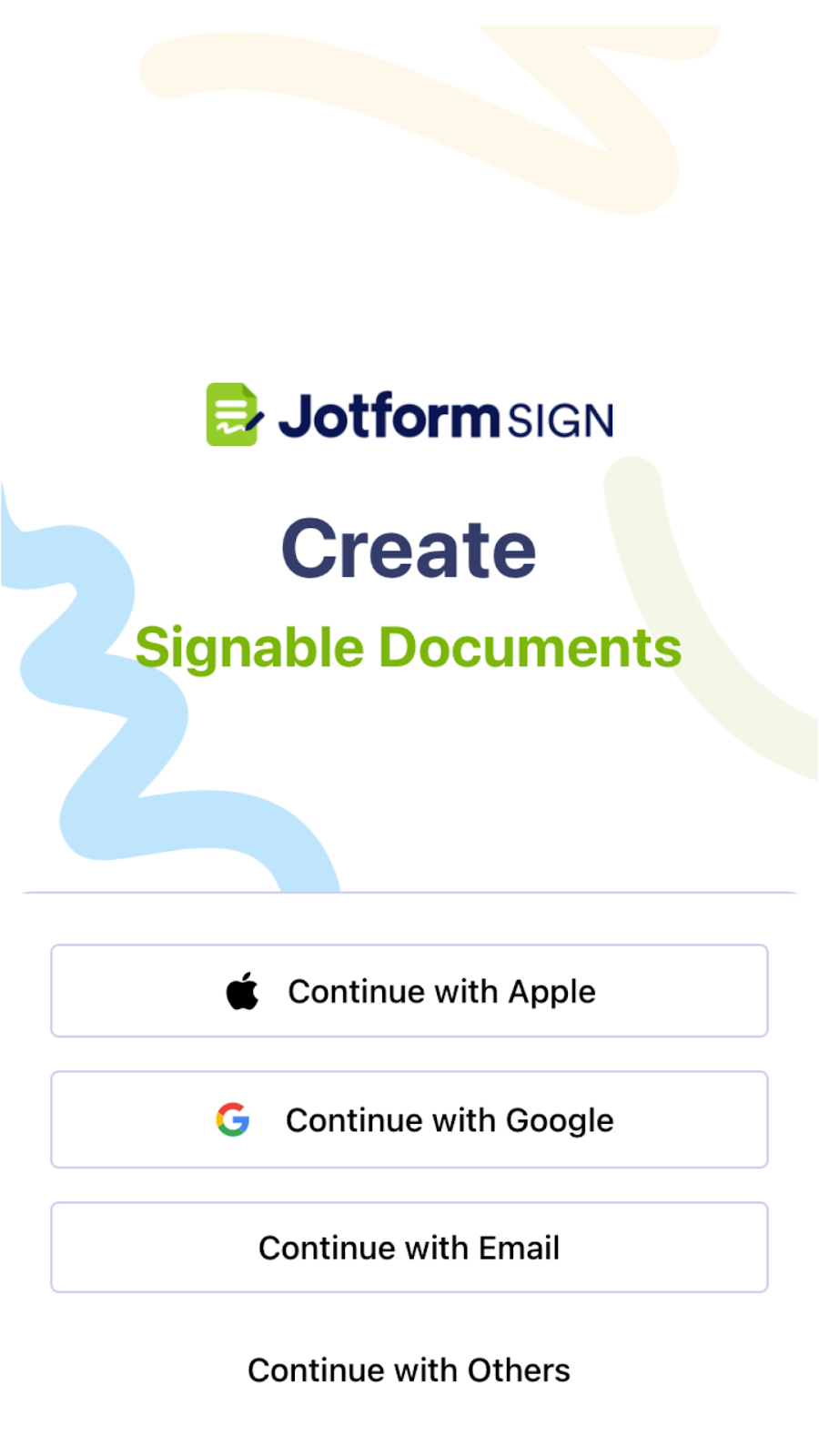 Jotform Sign Mobile Log in 